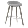 Epic Wooden Stool Grey Velvet
