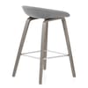 Epic Wooden Stool Grey Velvet