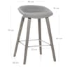 Epic Wooden Stool Grey Velvet