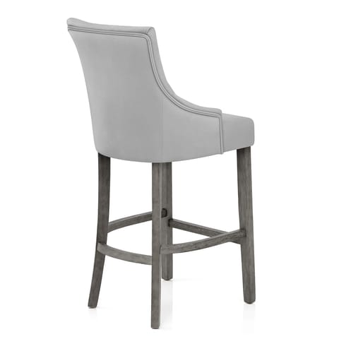 Richmond Grey Oak Stool Grey Fabric