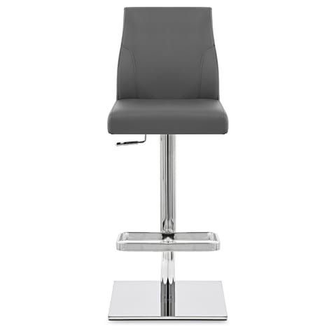 Martello Real Leather Stool Grey