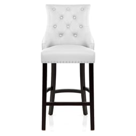 Ascot Bar Stool White Leather