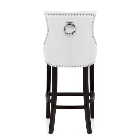Ascot Bar Stool White Leather