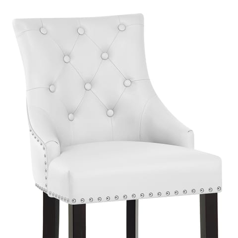 Ascot Bar Stool White Leather