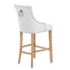 Ascot Oak Stool White Leather