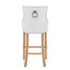 Ascot Oak Stool White Leather