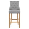 Ascot Oak Stool Grey Fabric