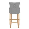 Ascot Oak Stool Grey Fabric