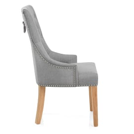 Ascot Oak Dining Chair Grey Fabric