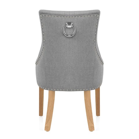 Ascot Oak Dining Chair Grey Fabric