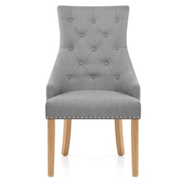 Ascot Oak Dining Chair Grey Fabric