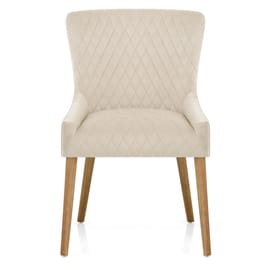 City Oak Chair Cream Velvet