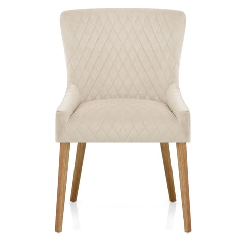 City Oak Chair Cream Velvet