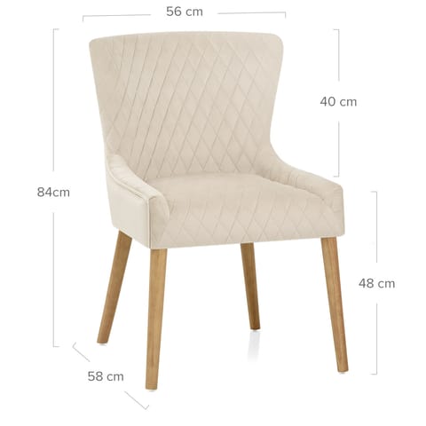 City Oak Chair Cream Velvet