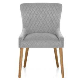 City Oak Chair Grey Velvet