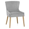City Oak Chair Grey Velvet