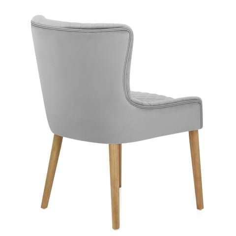 City Oak Chair Grey Velvet