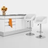 White Faux Leather Eclipse Bar Stool