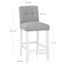 Crawford Bar Stool Grey Fabric