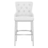 Grange Bar Stool White Leather