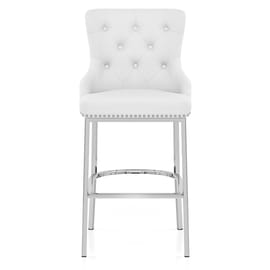 Grange Bar Stool White Leather