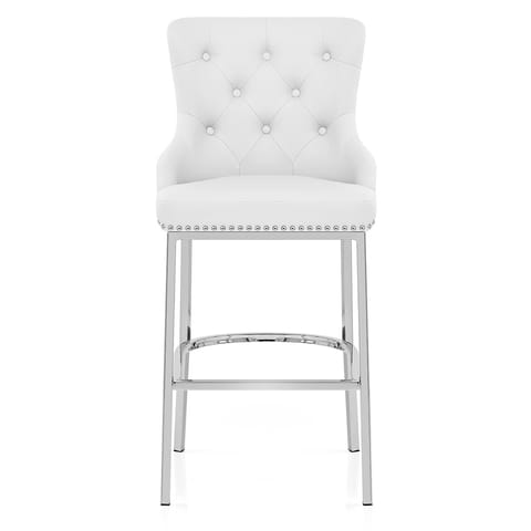 Grange Bar Stool White Leather