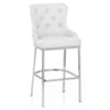 Grange Bar Stool White Leather