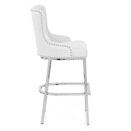Grange Bar Stool White Leather