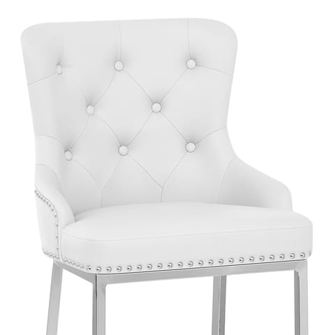 Grange Bar Stool White Leather