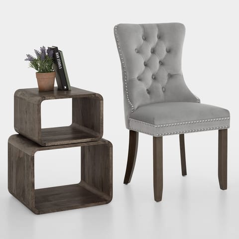 Kensington Dining Chair Grey Velvet