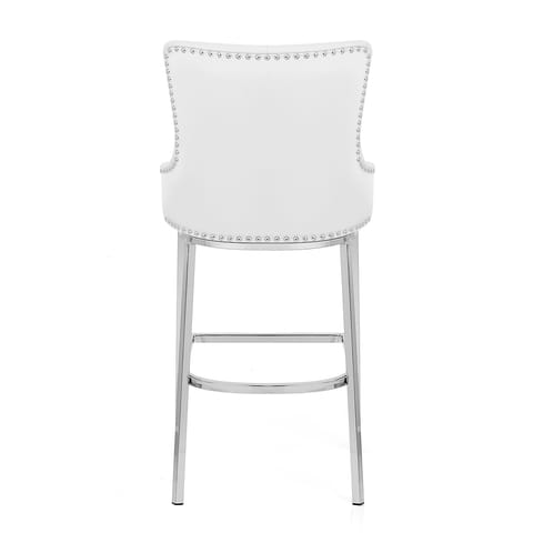 Grange Bar Stool White Leather
