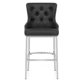 Grange Bar Stool Black Leather