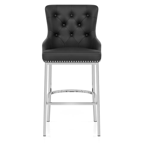 Grange Bar Stool Black Leather