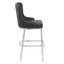 Grange Bar Stool Black Leather