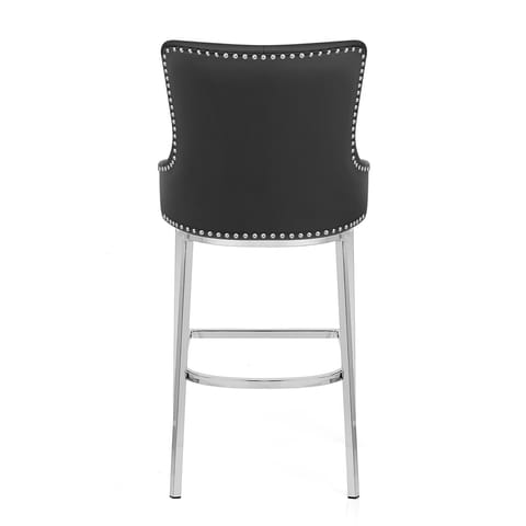 Grange Bar Stool Black Leather