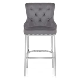 Grange Bar Stool Grey Velvet