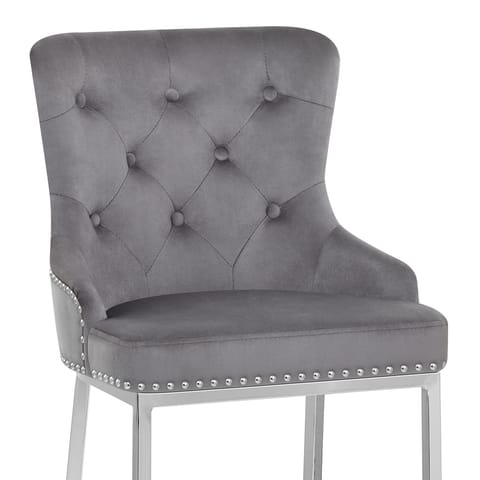 Grange Bar Stool Grey Velvet