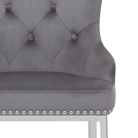 Grange Bar Stool Grey Velvet