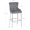 Grange Bar Stool Grey Velvet