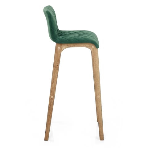 Colt Oak Stool Green Velvet