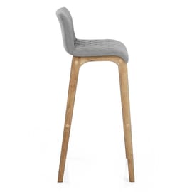Colt Oak Stool Grey Velvet
