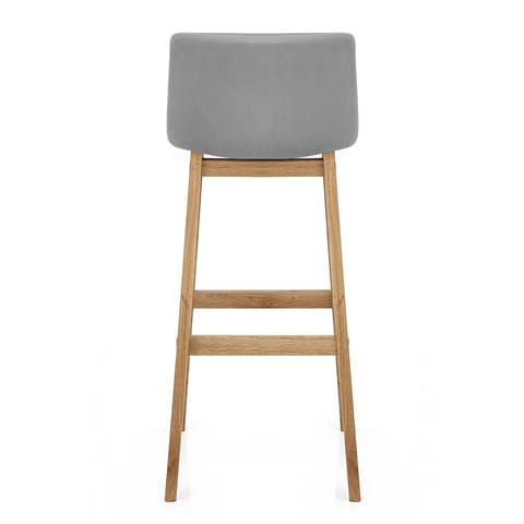 Colt Oak Stool Grey Velvet