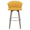 Concerto Wooden Stool Mustard Velvet