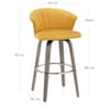 Concerto Wooden Stool Mustard Velvet