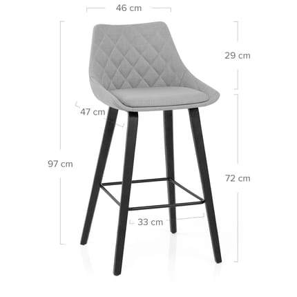 Regent Bar Stool Light Grey Dimensions