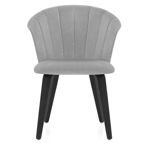 Scroll Dining Chair Grey Velvet