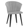Scroll Dining Chair Grey Velvet