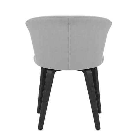 Scroll Dining Chair Grey Velvet