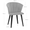 Scroll Dining Chair Grey Velvet