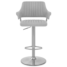 Skyline Brushed Stool Grey Fabric